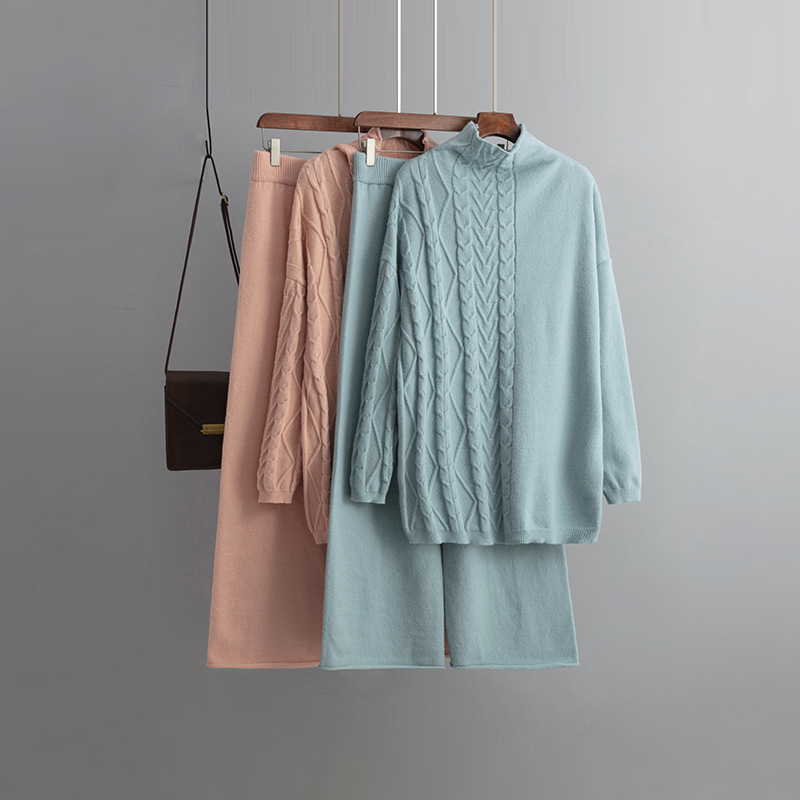 European And American Fashion New Style Gentle And Comfortable Two-piece Sweater