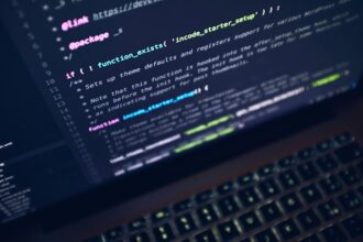 A laptop screen showcasing some lines of code good for the topic on 10 Tech Skills in Demand for 2025