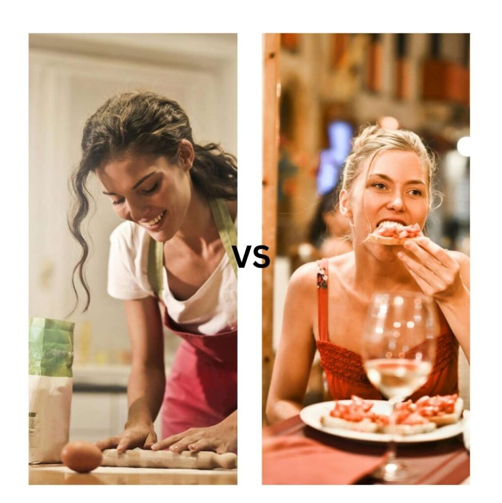 cooking vs eating out picture